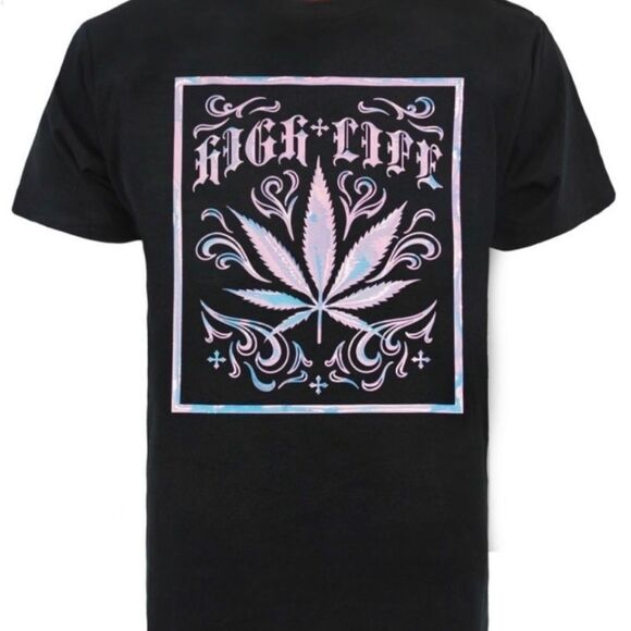 Mens Black “High Life” Short Sleeve Tee Shirt - Picture 1 of 1